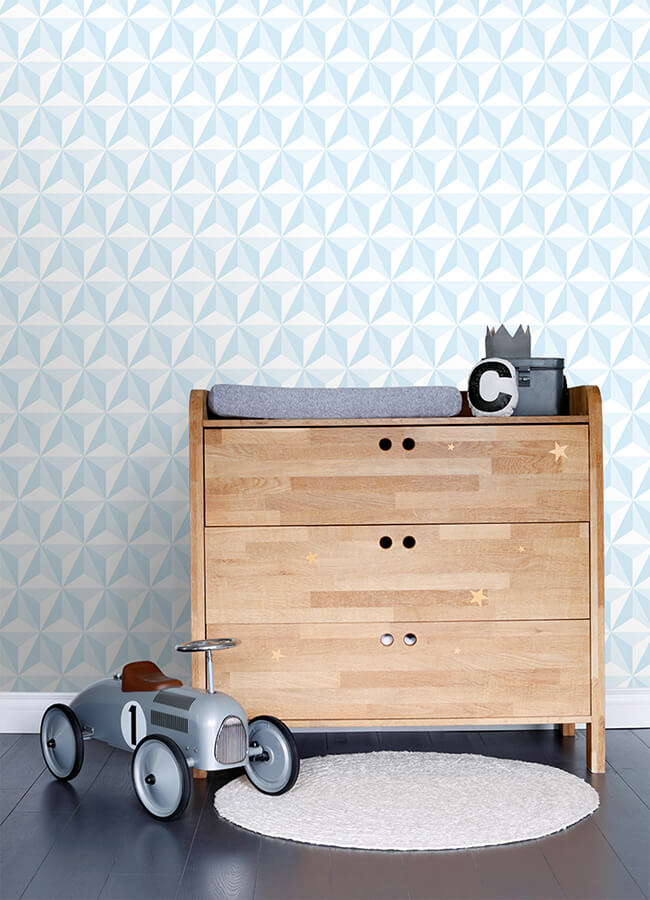 adella-sky-blue-geometric-wallpaper-york-wallcoverings-4060-138912 - York Wallcoverings Wallpaper