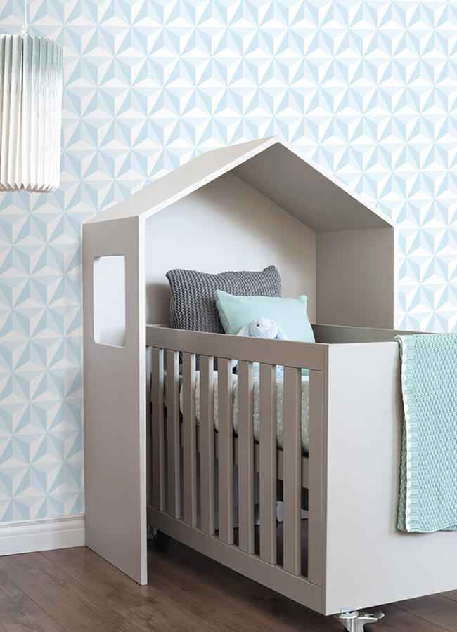 Adella Sky Blue Geometric Wallpaper - York Wallcoverings - 4060-138912 - York Wallcoverings Wallpaper