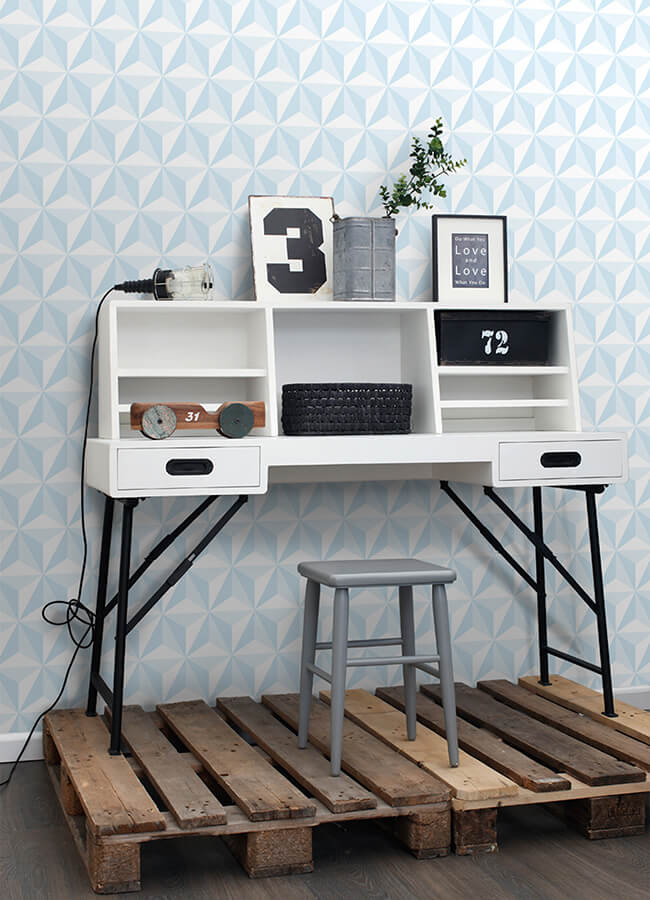 adella-sky-blue-geometric-wallpaper-york-wallcoverings-4060-138912 - York Wallcoverings Wallpaper