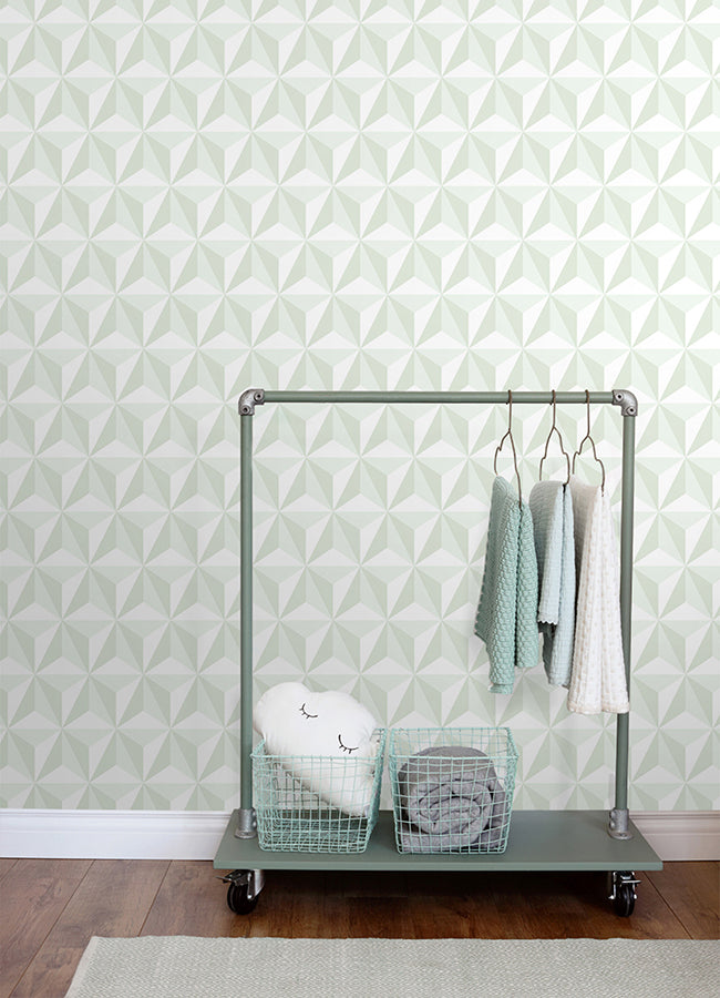 Adella Sage Geometric Wallpaper - 4060-138913 - York Wallcovering