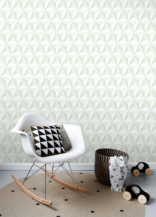 Adella Sage Geometric Wallpaper - 4060-138913 - York Wallcovering