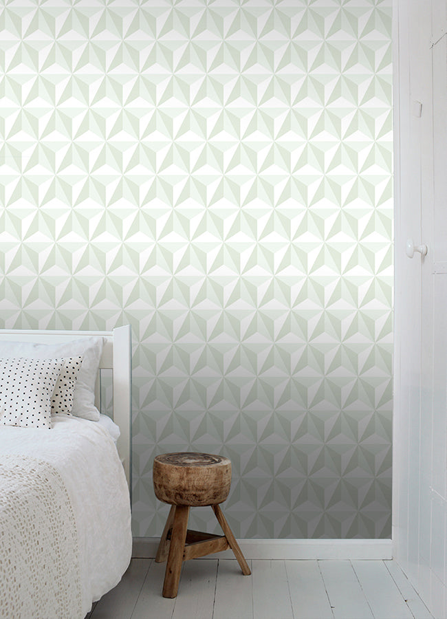 Adella Sage Geometric Wallpaper - 4060-138913 - York Wallcovering