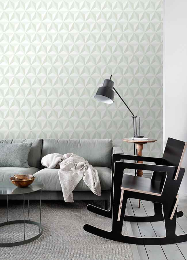 Adella Sage Geometric Wallpaper - York Wallcoverings - 4060-138913 - York Wallcoverings Wallpaper