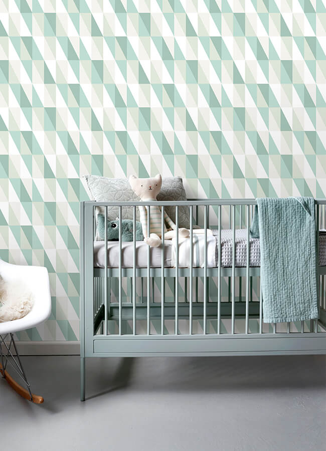 inez-teal-geometric-wallpaper-york-wallcoverings-4060-138920 - York Wallcoverings Wallpaper