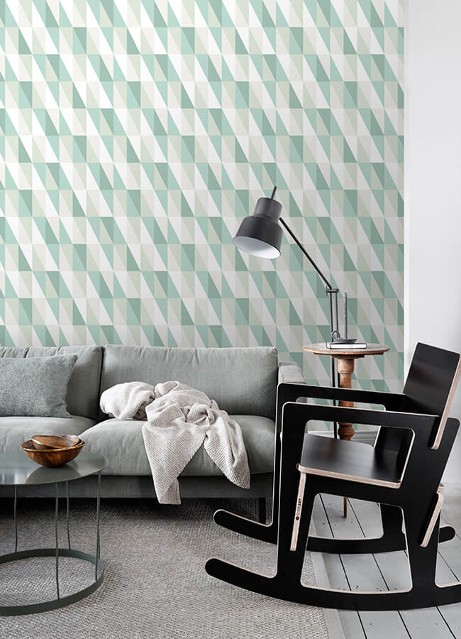 inez-teal-geometric-wallpaper-york-wallcoverings-4060-138920 - York Wallcoverings Wallpaper