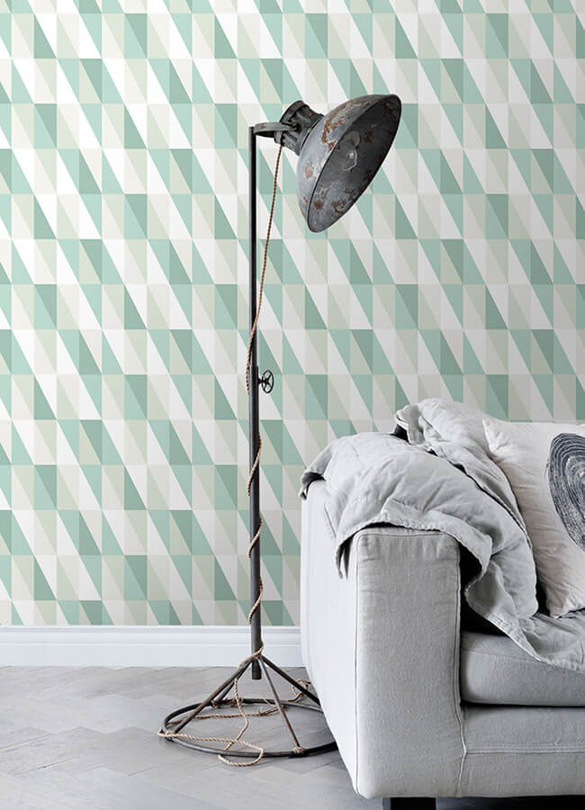 inez-teal-geometric-wallpaper-york-wallcoverings-4060-138920 - York Wallcoverings Wallpaper