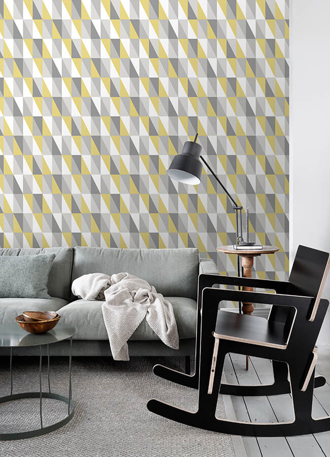 inez-mustard-geometric-wallpaper-york-wallcoverings-4060-138921 - York Wallcoverings Wallpaper
