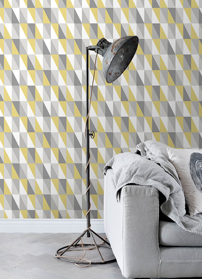 inez-mustard-geometric-wallpaper-york-wallcoverings-4060-138921 - York Wallcoverings Wallpaper