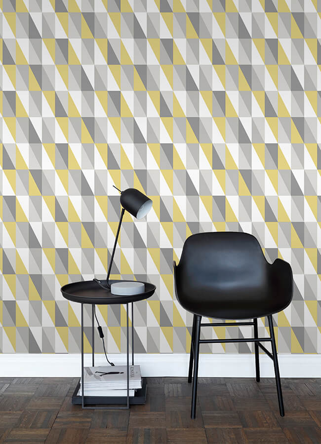 inez-mustard-geometric-wallpaper-york-wallcoverings-4060-138921 - York Wallcoverings Wallpaper