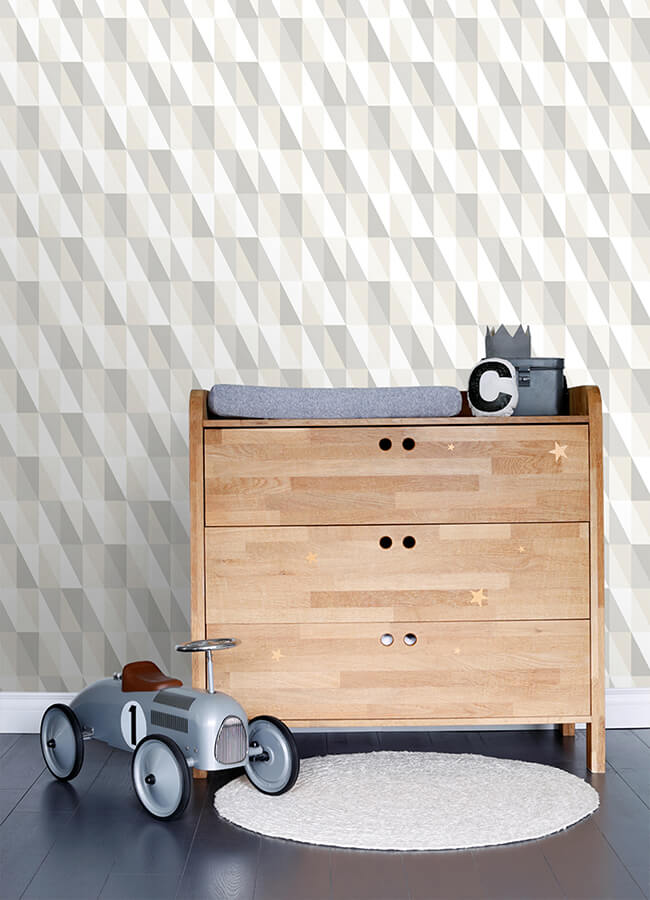 inez-neutral-geometric-wallpaper-york-wallcoverings-4060-138922 - York Wallcoverings Wallpaper