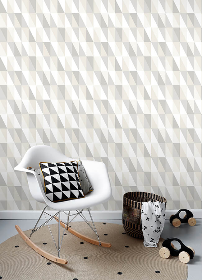 inez-neutral-geometric-wallpaper-york-wallcoverings-4060-138922 - York Wallcoverings Wallpaper