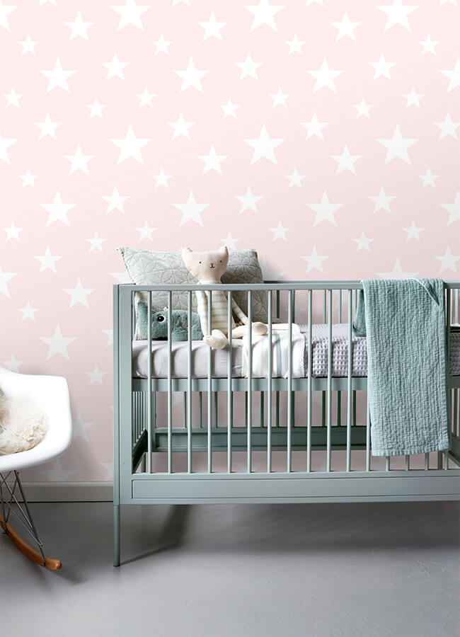 Amira Pink Stars Wallpaper - York Wallcoverings - 4060-138931 - York Wallcoverings Wallpaper