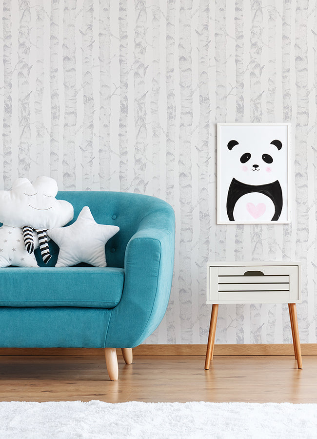 Birdie Grey Birch Wallpaper - 4060-138944 - York Wallcovering