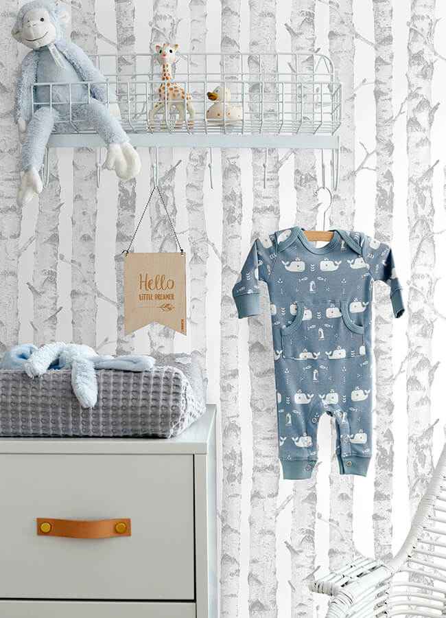 Birdie Grey Birch Wallpaper - York Wallcoverings - 4060-138944 - York Wallcoverings Wallpaper