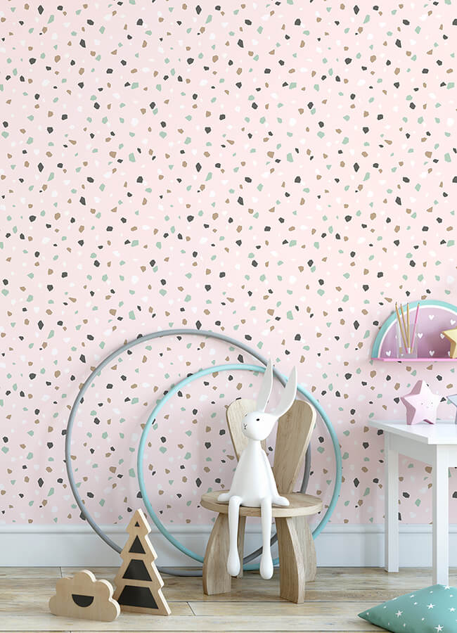 ona-pink-terrazzo-wallpaper-york-wallcoverings-4060-139035 - York Wallcoverings Wallpaper