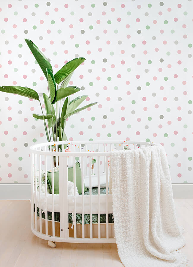 jubilee-pink-dots-wallpaper-york-wallcoverings-4060-139040 - York Wallcoverings Papel pintado