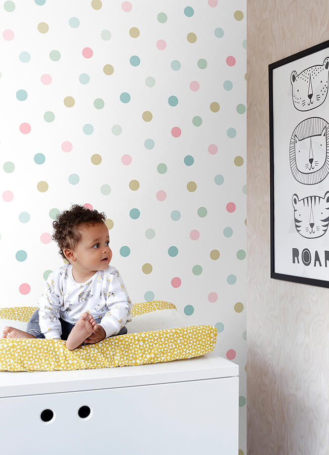 jubilee-multicolor-dots-wallpaper-york-wallcoverings-4060-139041 - York Wallcoverings Wallpaper
