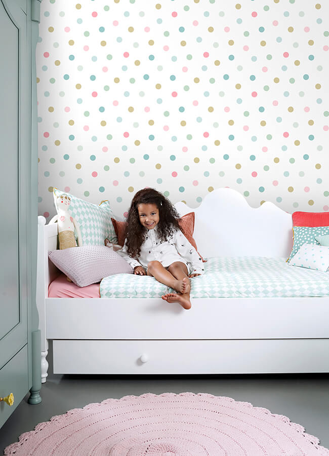 jubilee-multicolor-dots-wallpaper-york-wallcoverings-4060-139041 - York Wallcoverings Wallpaper