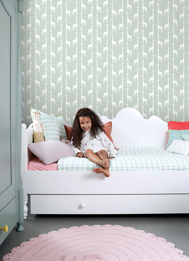 vivi-sage-giraffe-wallpaper-york-wallcoverings-4060-139058 - York Wallcoverings Papel pintado