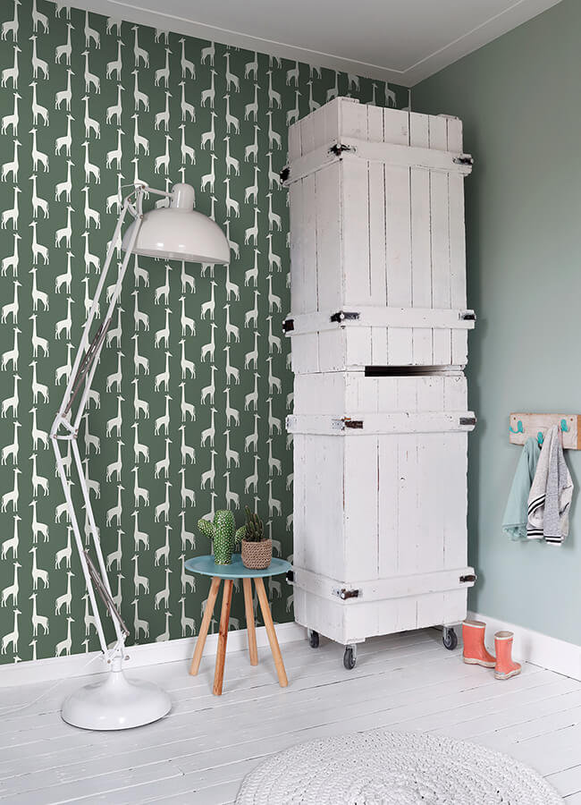 vivi-green-giraffe-wallpaper-york-wallcoverings-4060-139060 - York Wallcoverings Papel pintado