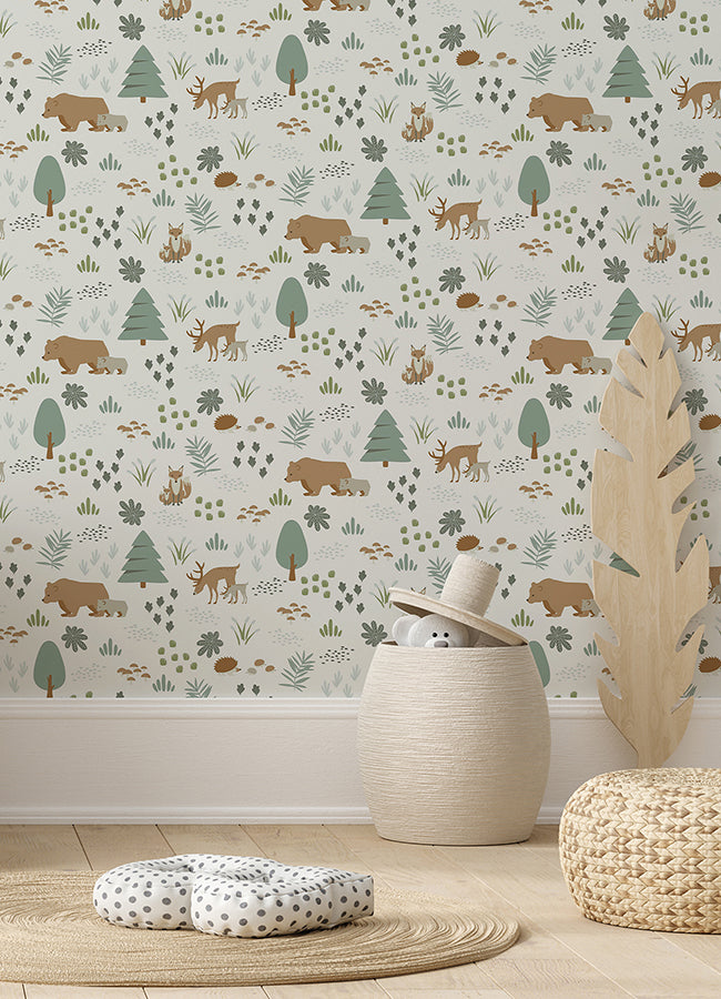 finola-moss-bears-wallpaper-york-wallcoverings-4060-139247 - York Wallcoverings Papel pintado