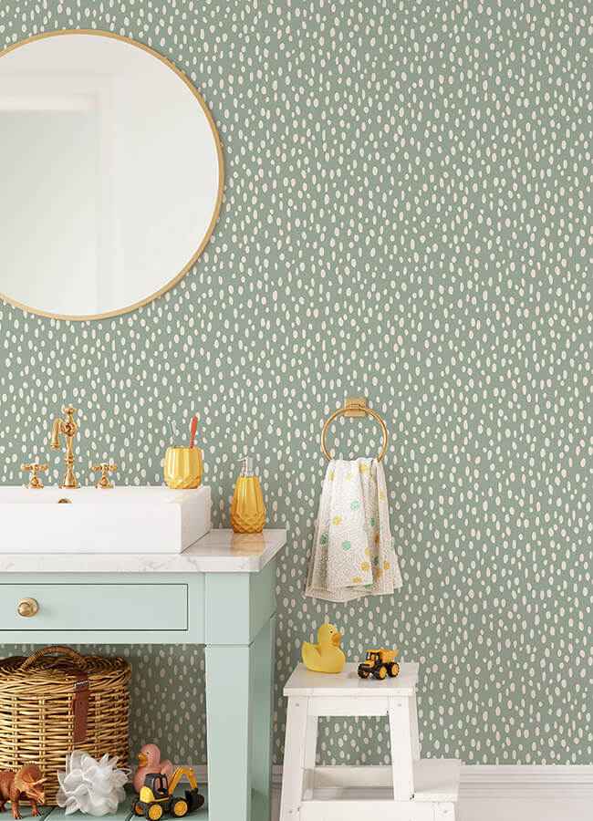 Willa Moss Dots Wallpaper - York Wallcoverings - 4060-139256 - York Wallcoverings Wallpaper