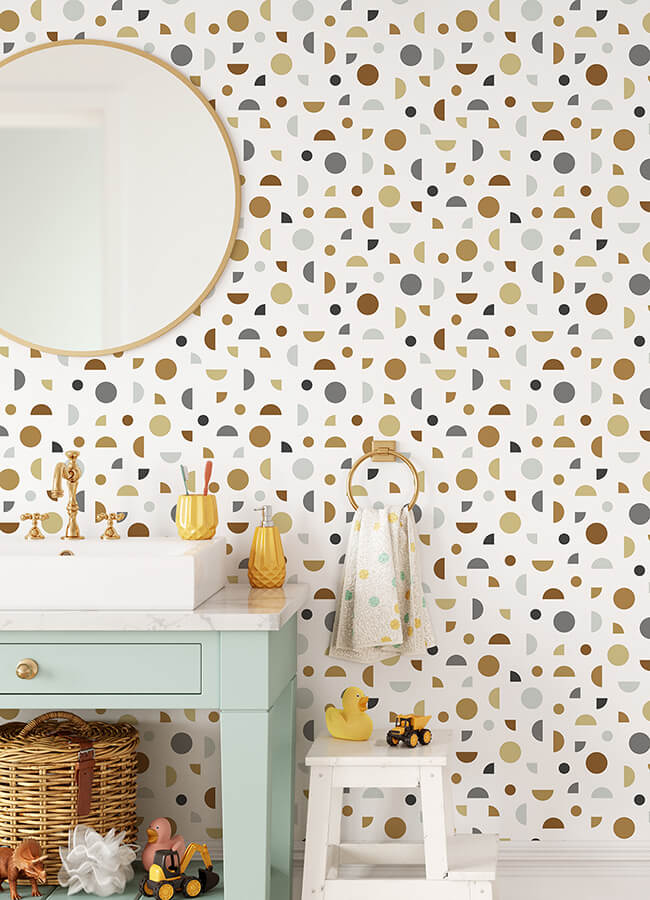 marilee-neutral-circles-wallpaper-york-wallcoverings-4060-139278 - York Wallcoverings Wallpaper