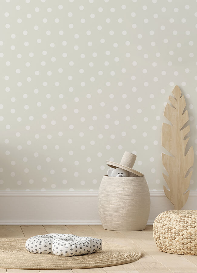 jubilee-silver-dots-wallpaper-york-wallcoverings-4060-347513 - York Wallcoverings Papel pintado
