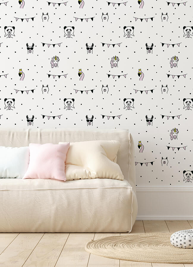 orlow-pink-llama-wallpaper-york-wallcoverings-4060-381381 - York Wallcoverings Wallpaper