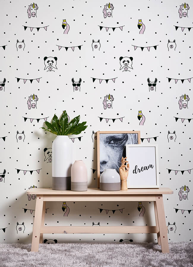 orlow-pink-llama-wallpaper-york-wallcoverings-4060-381381 - York Wallcoverings Wallpaper