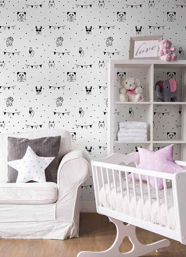 Orlow Black Llama Wallpaper - York Wallcoverings - 4060-381382 - York Wallcoverings Wallpaper