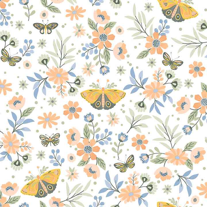 Zev Coral Butterfly Wallpaper - York Wallcoverings - 4060-58105 - York Wallcoverings Wallpaper