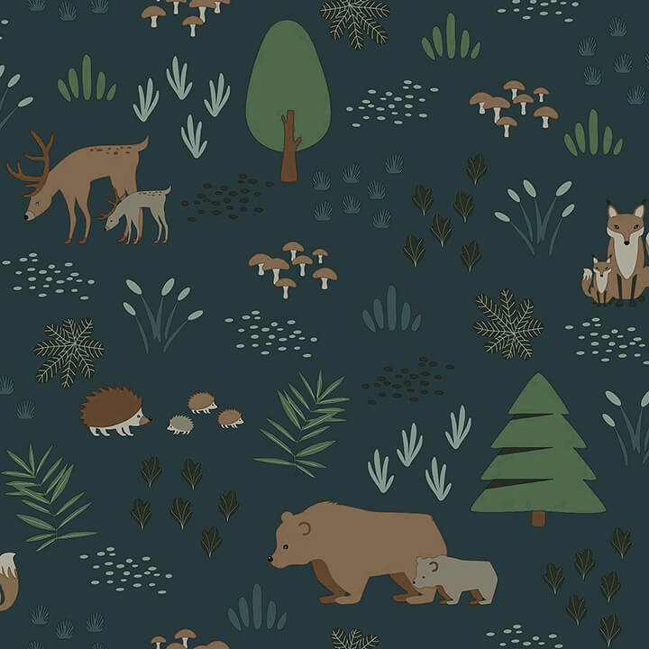 finola-dark-blue-bears-wallpaper-york-wallcoverings-4060-139248 - York Wallpaper Wallpaper