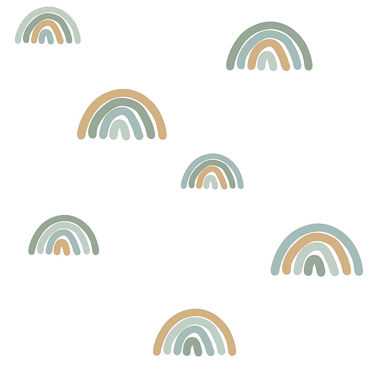 joss-teal-rainbow-wallpaper-york-wallcoverings-4060-139254 - York Wallcoverings Papel pintado