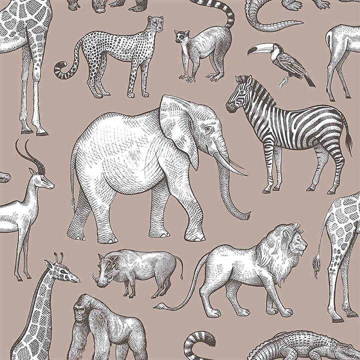kenji-light-brown-safari-wallpaper-york-wallcoverings-4060-139271 - York Wallcoverings Wallpaper