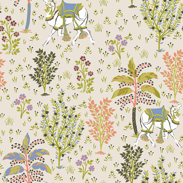 linen-camels-courtyard-peel-and-stick-wallpaper-york-wallcoverings-pfs4807 - York Wallcoverings Wallpaper