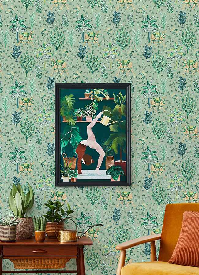 Avocado Camels Courtyard Peel and Stick Wallpaper - York Wallcoverings - PFS4809 - York Wallcoverings Wallpaper