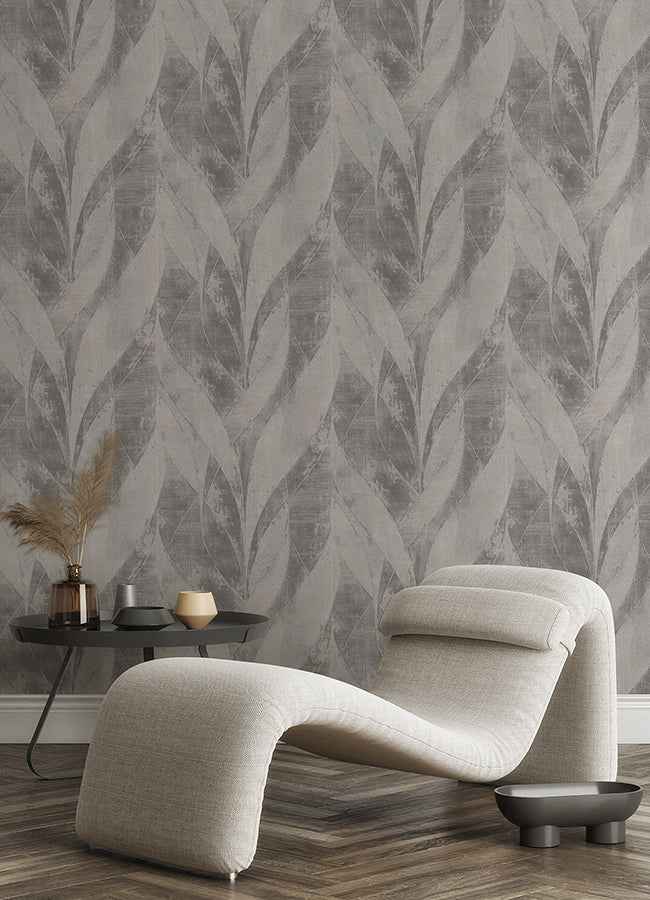 Blake Sterling Leaf Wallpaper - York Wallcoverings - 4096-520040 - York Wallcoverings Wallpaper