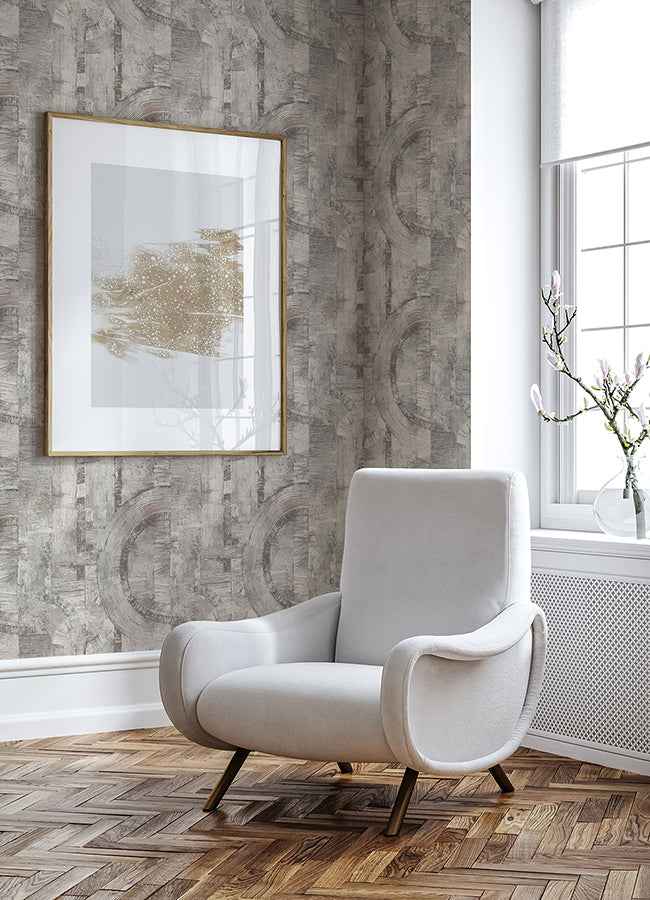 Abe Light Grey Geo Wallpaper - York Wallcoverings - 4096-554779 - York Wallcoverings Wallpaper