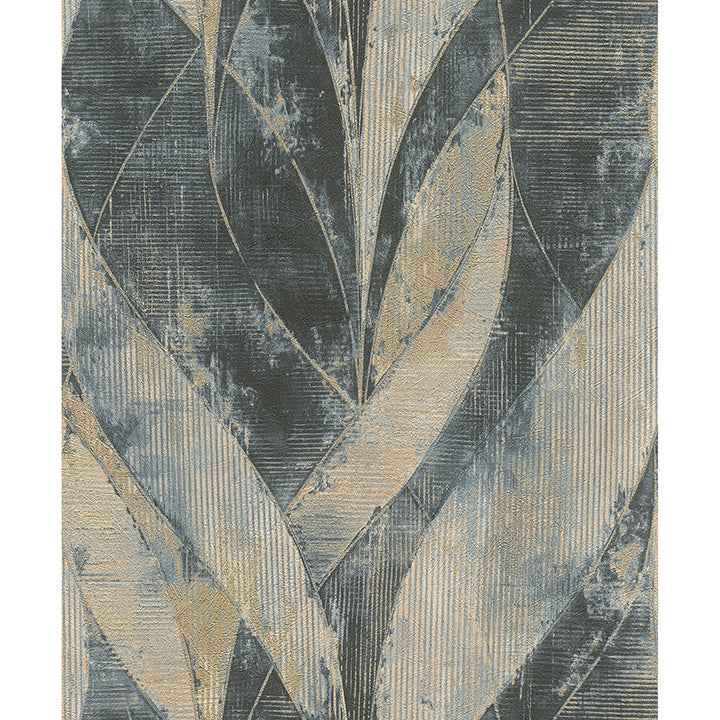 Blake Denim Leaf Wallpaper - York Wallcoverings - 4096-520064 - York Wallcoverings Wallpaper
