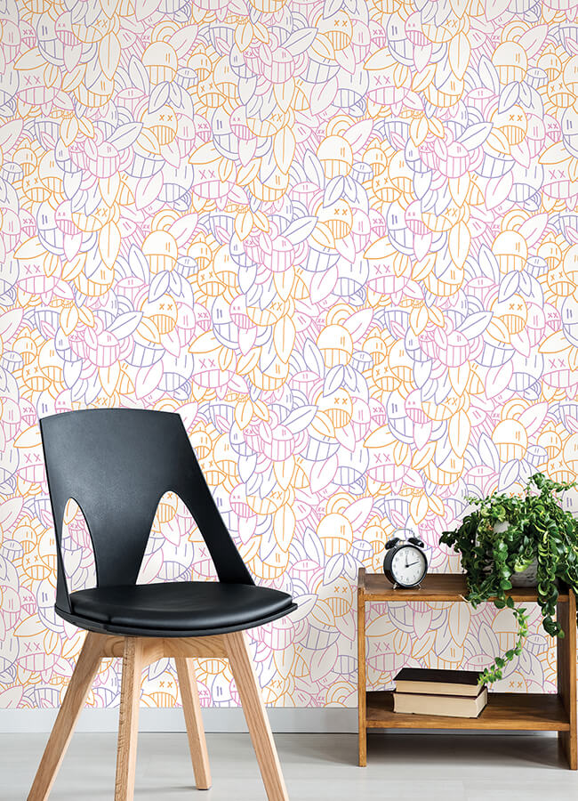 multi-warm-floral-sequence-peel-and-stick-wallpaper-york-wallcoverings-aas4883 - York Wallcoverings Wallpaper