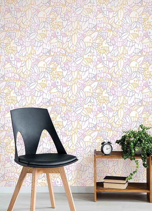 Multi Warm Floral Sequence Peel & Stick - York Wallcoverings - AAS4883 - York Wallcoverings Wallpaper