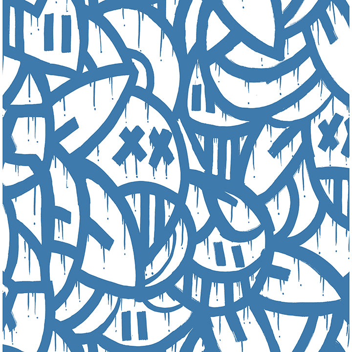 blue-bold-arrangements-peel-and-stick-wallpaper-york-wallcoverings-aas4879 - York Wallcoverings Wallpaper