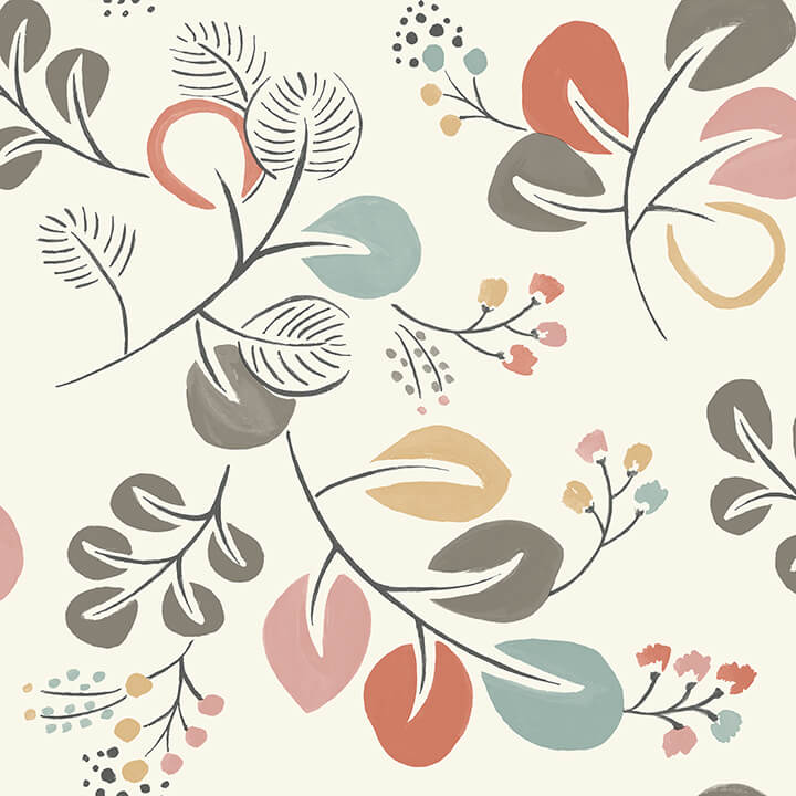 jonah-multicolor-leaf-trail-wallpaper-york-wallcoverings-4066-25122 - York Wallcoverings Wallpaper