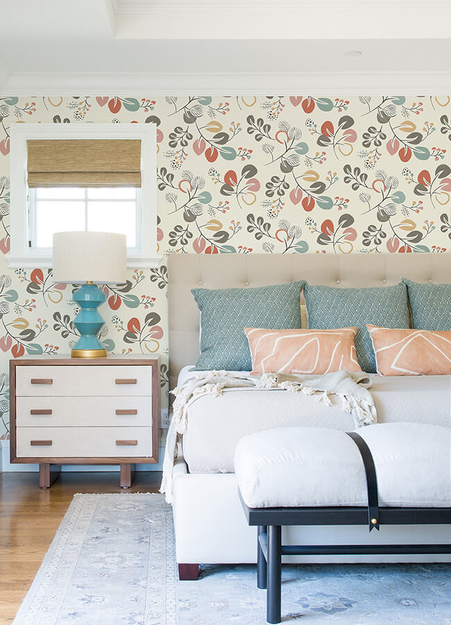jonah-multicolor-leaf-trail-wallpaper-york-wallcoverings-4066-25122 - York Wallcoverings Wallpaper