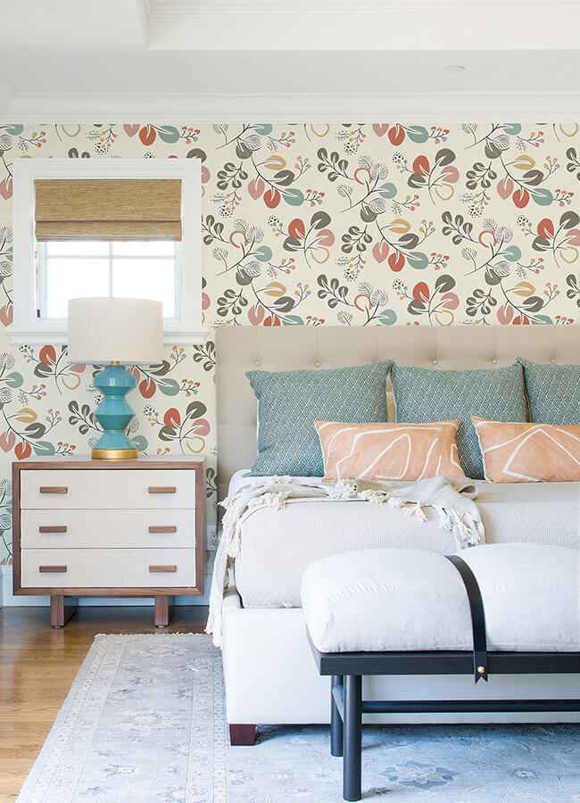 Jonah Multicolor Leaf Trail Wallpaper - York Wallcoverings - 4066-25122 - York Wallcoverings Wallpaper
