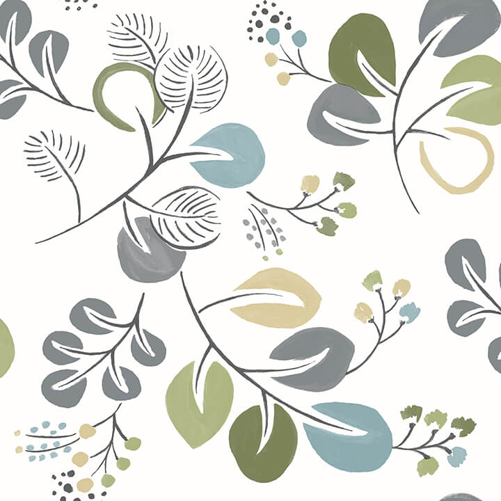 jonah-green-leaf-trail-wallpaper-york-wallcoverings-4066-25123 - York Wallcoverings Wallpaper