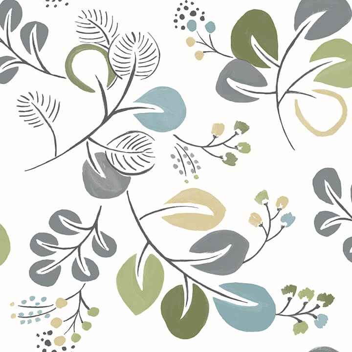 Jonah Green Leaf Trail Wallpaper - York Wallcoverings - 4066-25123