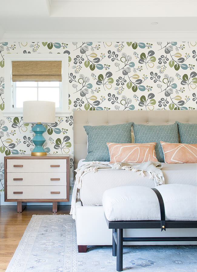 jonah-green-leaf-trail-wallpaper-york-wallcoverings-4066-25123 - York Wallcoverings Wallpaper