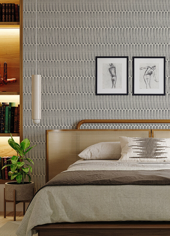 lars-charcoal-retro-wave-wallpaper-york-wallcoverings-4066-26501 - York Wallcoverings Papel pintado
